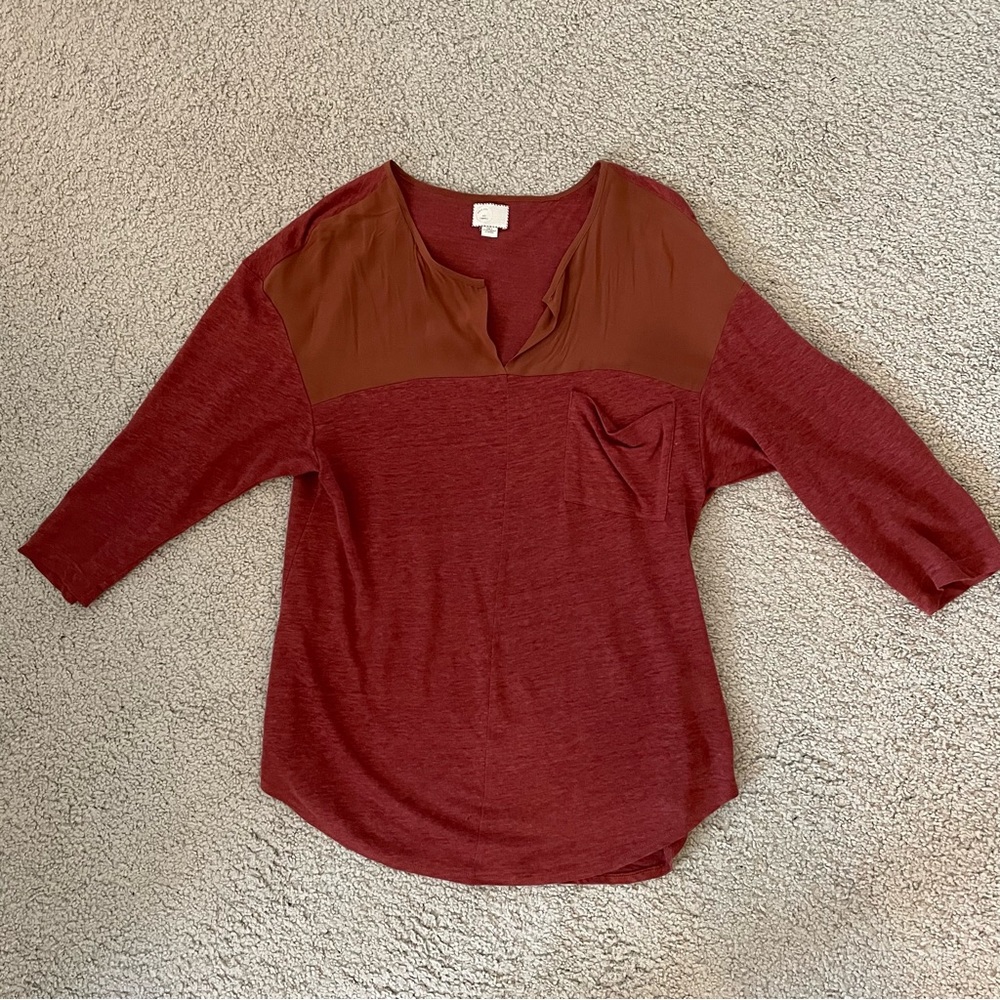 Anthropologie linen & silk Top